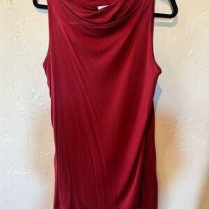 CAbi Red Tank Top with Cowl Neckline and Relaxed Fit